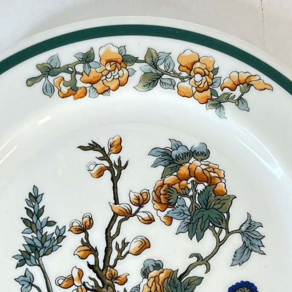 Vintage Syracuse China Indian Tree Plate Luncheon 9 Inch Orange Flower OP Co USA - Picture 4 of 6